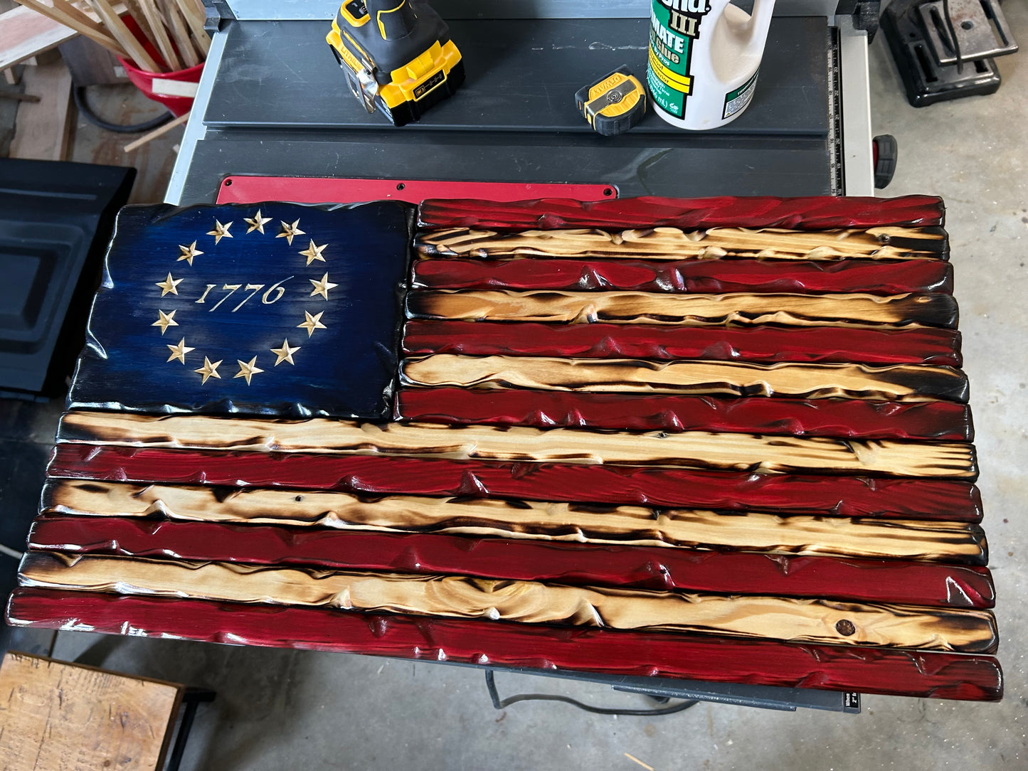 Distressed 1776 Red White & Blue