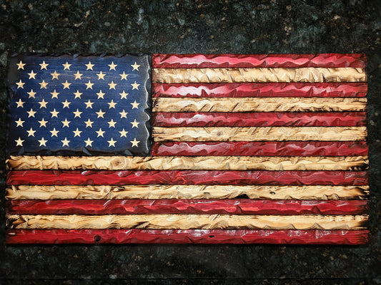 Distressed Red White & Blue American Flag