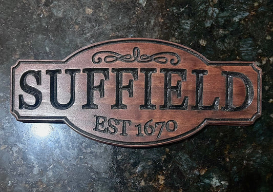 Suffield Est 1670 Sign (Dark)