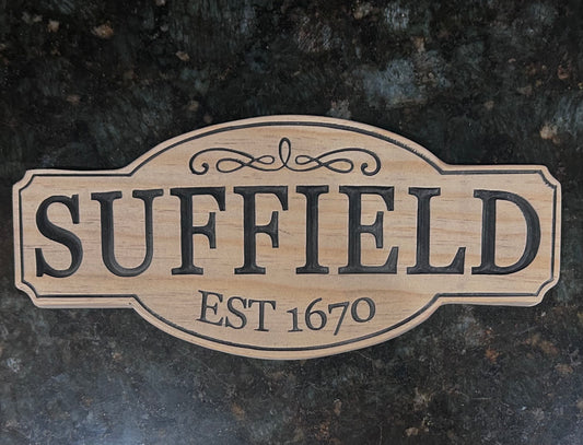 Suffield Est 1670 Sign (Natural)